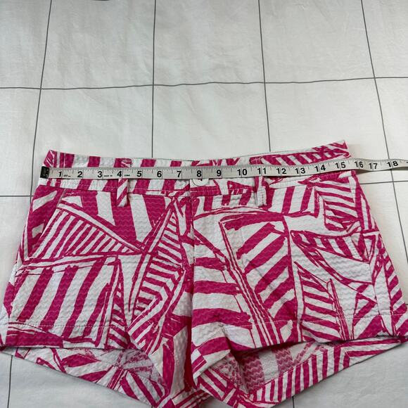 Lilly Pulitzer Shorts Womens 0 Pink White Yacht Seas Walsh Preppy Resort Summer - Picture 9 of 12